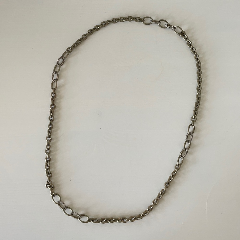 JCREW chain link necklace with pave details